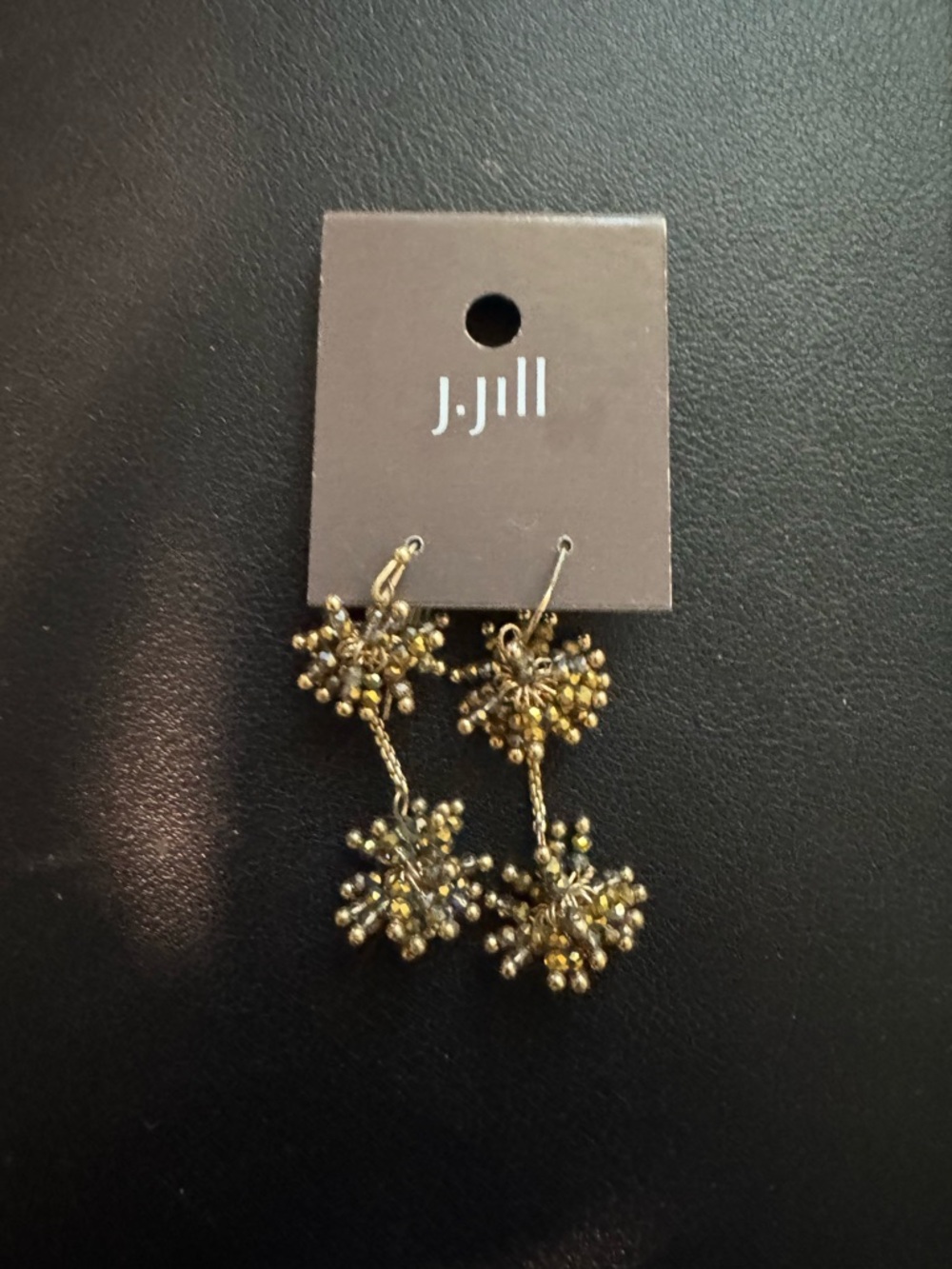 J. Jill Gold Tasseled Beaded Cluster Drop Earrings